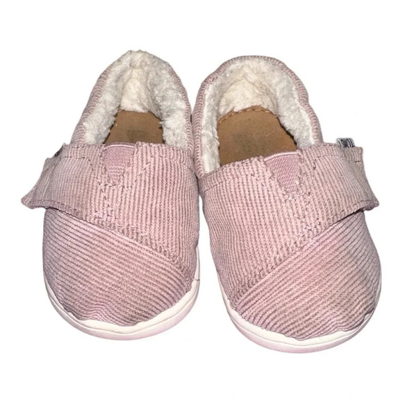 Toms Other - Girls Toms corduroy fleece lined slip on shoes. Size 4.